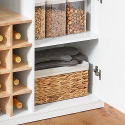 Kkken med opbevaring, barbord med hylder, hvid 105x60x105