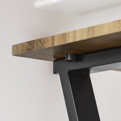 Spisebord med skamler, industrielt hjbord, brun 80x80x88