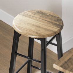 Spisebord med skamler, industrielt hjbord, brun 80x80x88