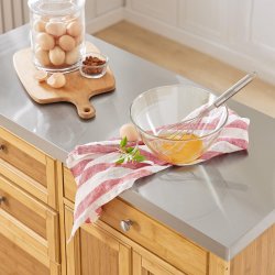 Kkken p hjul, kkkenvogn med skuffer, brun 115x46x92