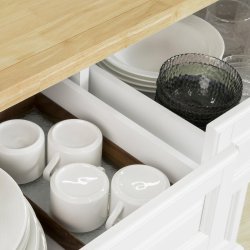 Kkken med skuffer, kkkenvogn med skabe, hvid 115x46x90