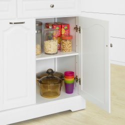 Kkken med skuffer, kkkenvogn med skabe, hvid 115x46x90