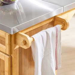 Kkken p hjul, kkkenvogn med skuffer, brun 115x46-71x92