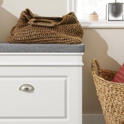 Skoskab, skobnk med hynde, entrebnk, hvid 60x24x51cm