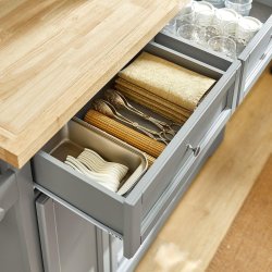 K�kken� p� hjul, k�kkenvogn med udtr�kkelig bordplade, gr�