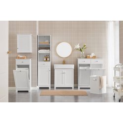 Badevrelsesskab med vasketjskurv og skuffe, hvid 40x38x90