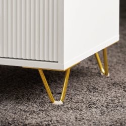 Bord med 3 skuffer - sengebord, natbord, sidebord - hvid