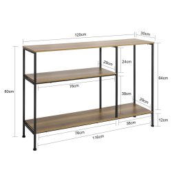 Konsolbord - slankt sidebord - smalt entrbord - mrkebrun 120x30x80