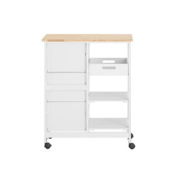 K�kkenvogn med skuffer, k�kken� med hylder, hvid 67 x 37 x 84