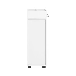 Badevrelsesskab med 3 skuffer og bne rum - hvid 37x15x93 