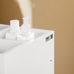 Badevrelsesskab med 3 skuffer og bne rum - hvid 37x15x93 