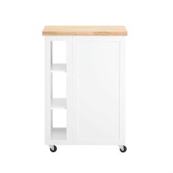 Kkkenvogn p hjul, rullebord og kkken, hvid 60 x 40 x 90cm