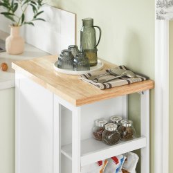 Kkkenvogn p hjul, rullebord og kkken, hvid 60 x 40 x 90cm