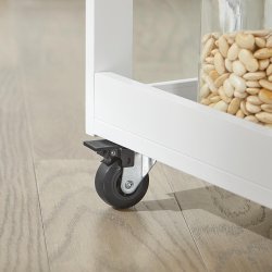 Kkkenvogn p hjul, rullebord og kkken, hvid 60 x 40 x 90cm