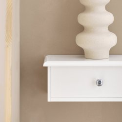 Vghylde og svvehylde - vghngt med 2 skuffer - hvid 63,5x15x10