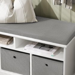 B�nk med siddehynde - siddeb�nk med 5 opbevaringsrum - hvid