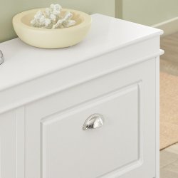 Skoskab med 4 vippeskuffer og skohylder - hvid 1052482 cm