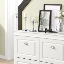 Skoskab med 4 vippeskuffer og skohylder - hvid 1052482 cm