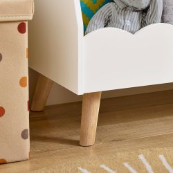 Brnebogreol med hylder, Legetjsopbevaring, hvid 82x35x76cm