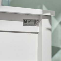 Sengebord med skuffe, sidebord med hylder, hvid 30x68x45