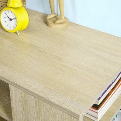 Sofabord med hylder - sidebord p hjul - lys brun 70x35x61