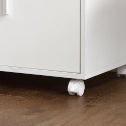 Kkkenskab p hjul, rullebord til kkkenet, hvid 55x38x84 cm