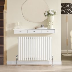 Opbevaringshylde med 3 skuffer, vghylde, hvid 94x15x10 cm