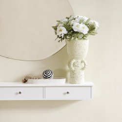 Opbevaringshylde med 3 skuffer, vghylde, hvid 94x15x10 cm