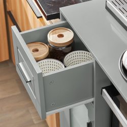 Kkkenvogn p hjul, kkkenskab med skabe, gr 89x40x89