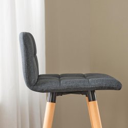 Barstole st af 2 stk, fodsttte og rygln, gr 42x42x92 cm