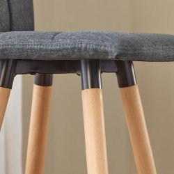 Barstole st af 2 stk, fodsttte og rygln, gr 42x42x92 cm