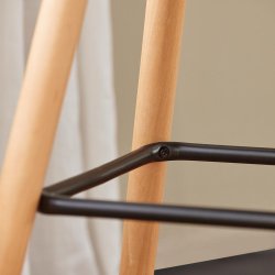 Barstole st af 2 stk, fodsttte og rygln, gr 42x42x92 cm