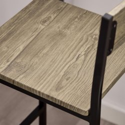 barbord med barstole, barbordss�t, beige tr� look 89x45x87