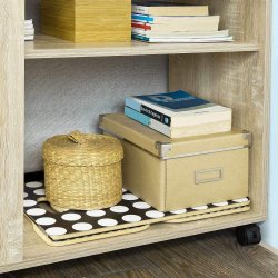 Sofabord med hylder - sidebord p hjul - lys brun 70x35x61