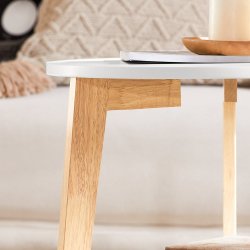 Sofabord st med 2 stueborde med hylder, hvid 51x46 og 42x40