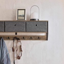 V�gh�ngt knager�kke med 7 dobbeltknager, m�rkebrun 100x20x30