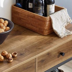 Kkkenvogn med skuffer, kkken p hjul, brun 100x45x93