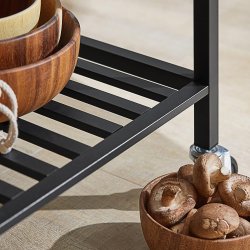 Kkkenvogn med skuffer, kkken p hjul, brun 100x45x93