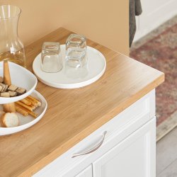 Kkkenvogn med skab, kkkenvogn med skuffe, hvid 74x45x91cm