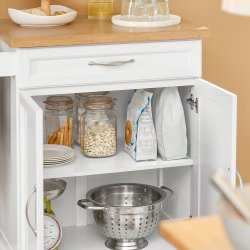 Kkkenvogn med skab, kkkenvogn med skuffe, hvid 74x45x91cm