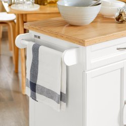 Kkkenvogn med skab, kkkenvogn med skuffe, hvid 74x45x91cm