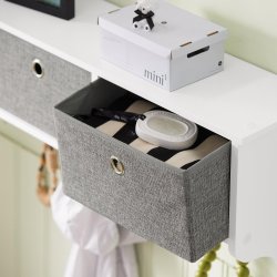 Knager�kke med 5 dobbeltknager, hattehylde, opbevaringskurve