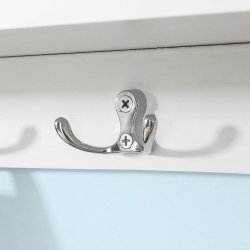 Knager�kke med 4 �bne rum og 5 dobbeltknager, hvid 73x16x24