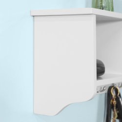 Knager�kke med 4 �bne rum og 5 dobbeltknager, hvid 73x16x24