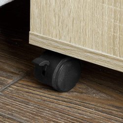 Sofabord med hylder - sidebord p hjul - lys brun 70x35x61