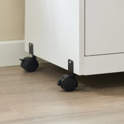 K�kkenvogn med hylde, skuffe, skab, k�kkenskab p� hjul, hvid