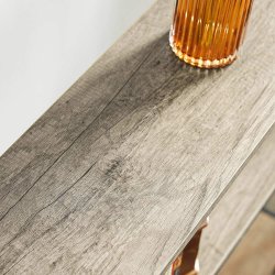 Konsolbord, smalt sidebord til entre og stue, brun 120x20x77