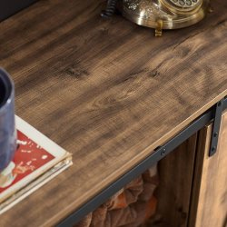 Sk�nk med skyded�re, opbevaringsskab, rustik brun 120x40x70