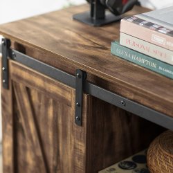 Sk�nk med skyded�re, opbevaringsskab, rustik brun 120x40x70