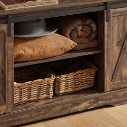 Sk�nk med skyded�re, opbevaringsskab, rustik brun 120x40x70